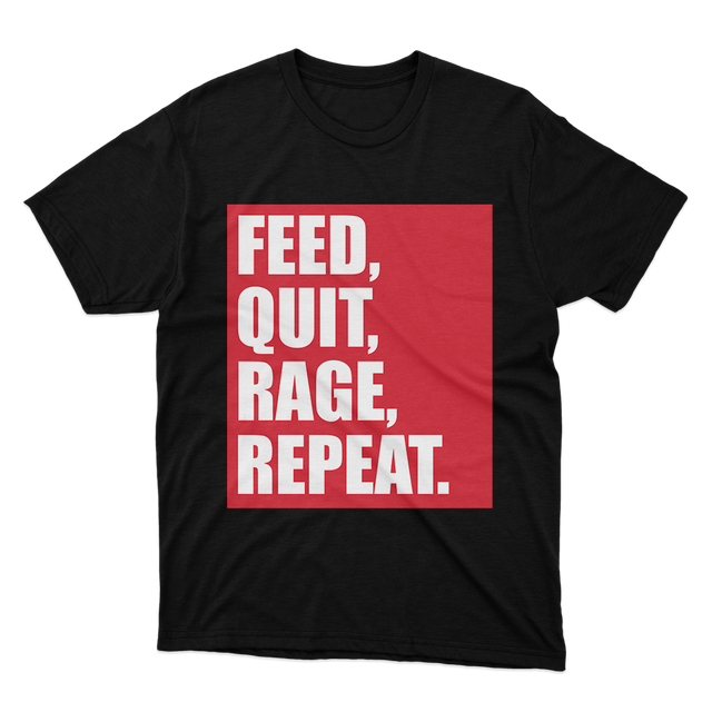 MOBA Games Feed Quit Rage Repeat Black T-Shirt