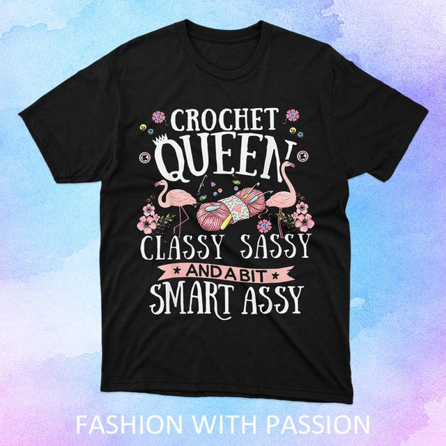 Classy And A Bit Smart Assy Crochet Black T-Shirt