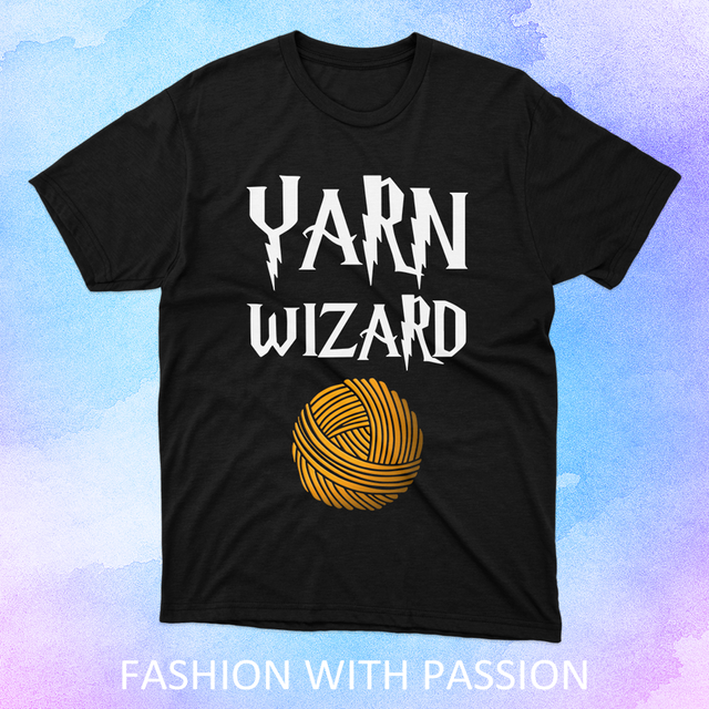 Yarn Wizard Crochet Black T-Shirt
