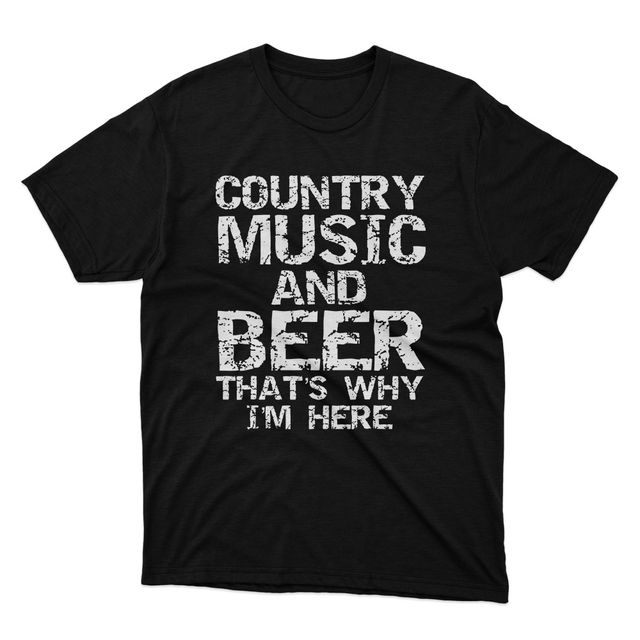 Country Music and Beer Black T-Shirt