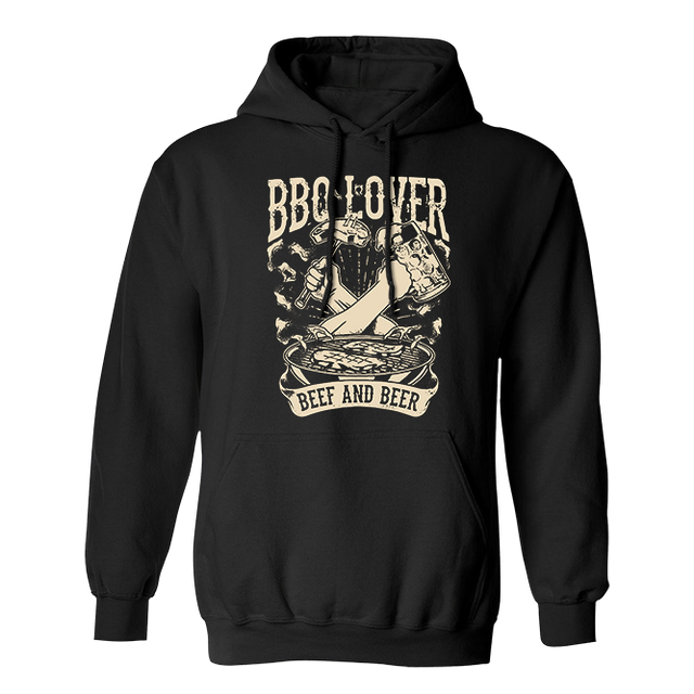 BBQ Lover Beef And Beer Graphic Black Hoodie