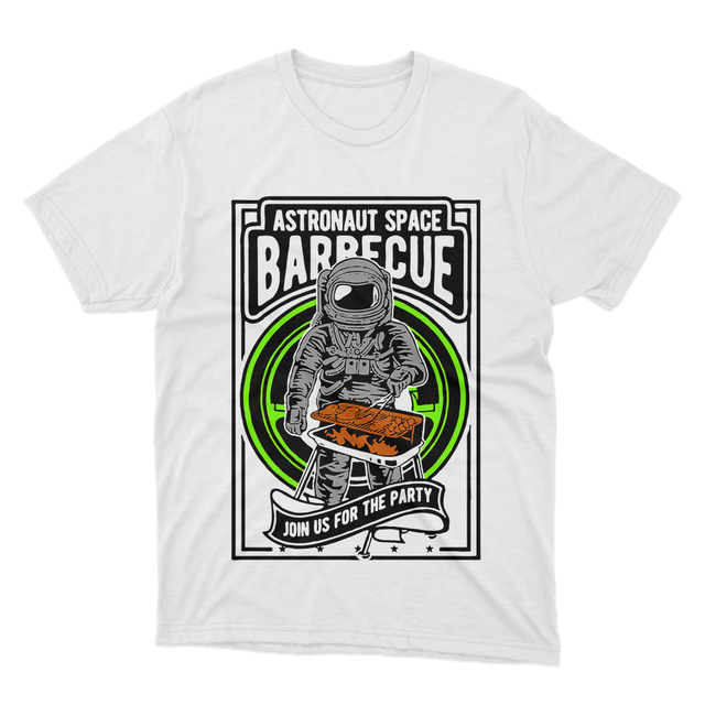 Astronaut Space Barbeque Join Us For The Party White T-Shirt
