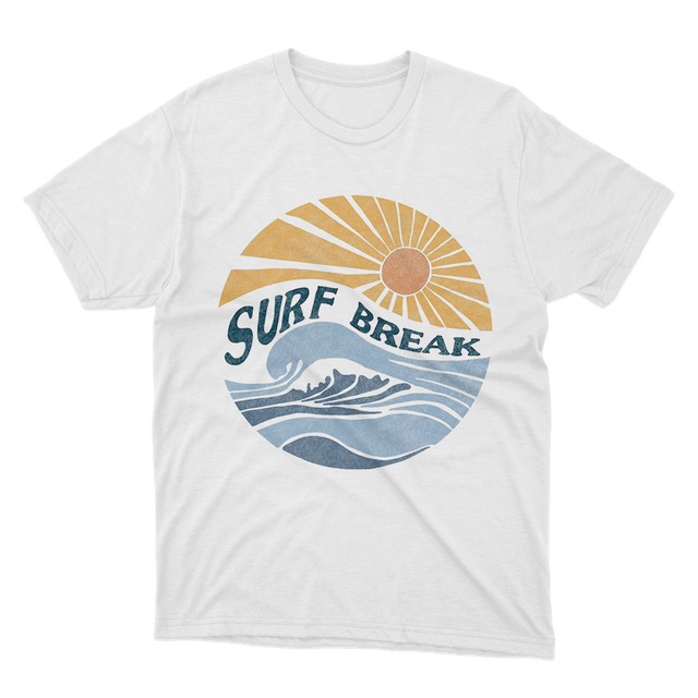 Surf Break Sunset Beach White T-Shirt