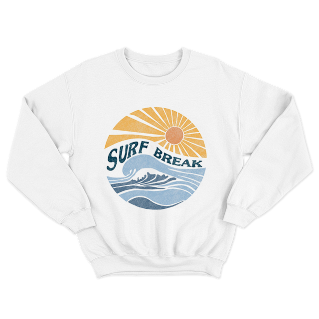 Surf Break Sunset Beach White Sweatshirt