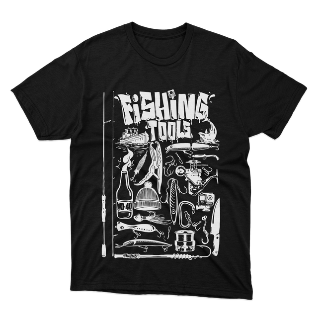 Fishing Tools Black T-Shirt