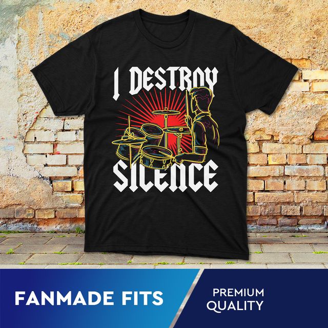 I Destroy Silence 2 Drummer Black T-Shirt