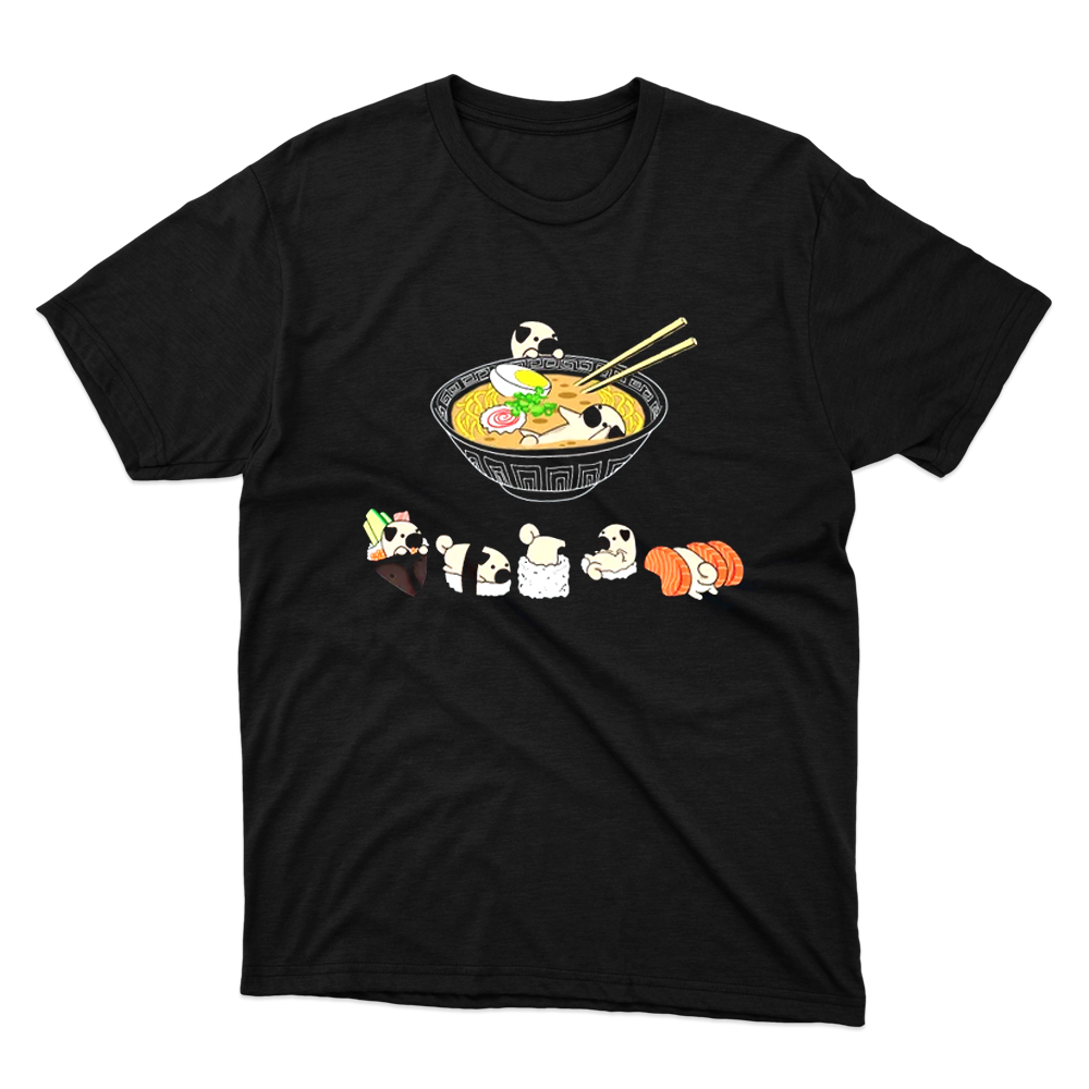 Pug Sushi Ramen Black T-Shirt | Fan Made Fits