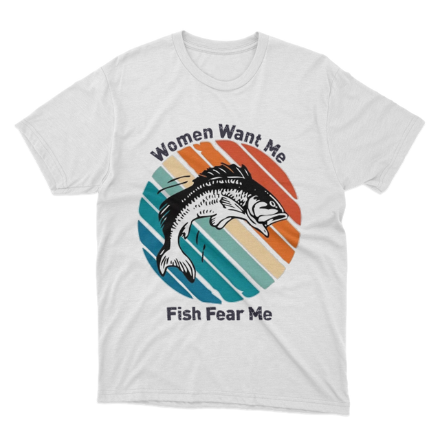 Women Want Me Fish Fear Me White T-shirt