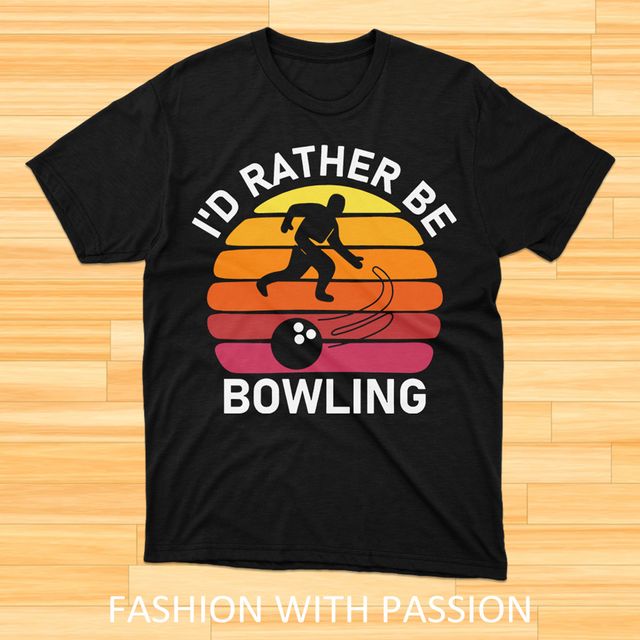Id Rather Be Bowling Black T-Shirt