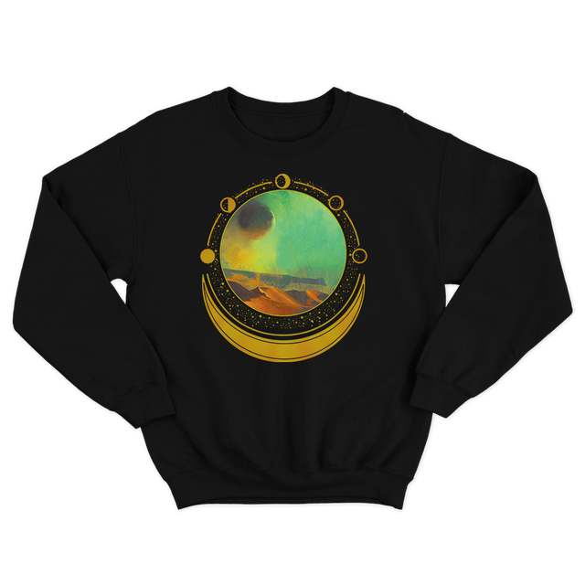 Cosmic Desert Moon Art Black Sweatshirt