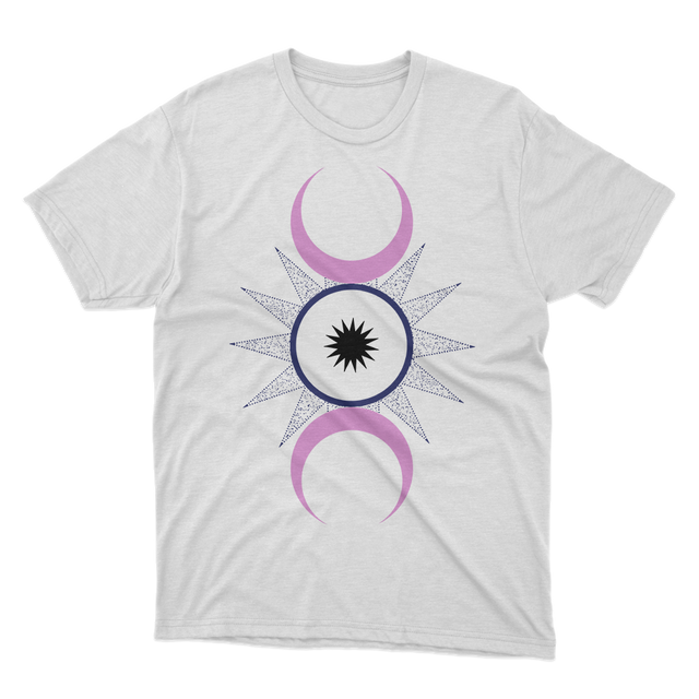 Cosmic Desert Moon Symbol White T-Shirt