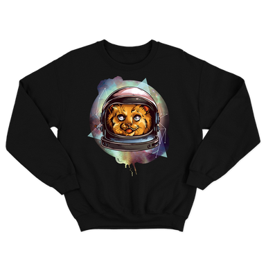 Cosmic Cat Astronaut Black Sweatshirt