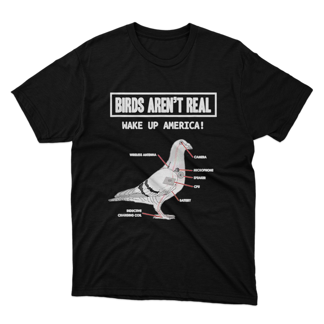 Birds Wake Up America Black T-Shirt