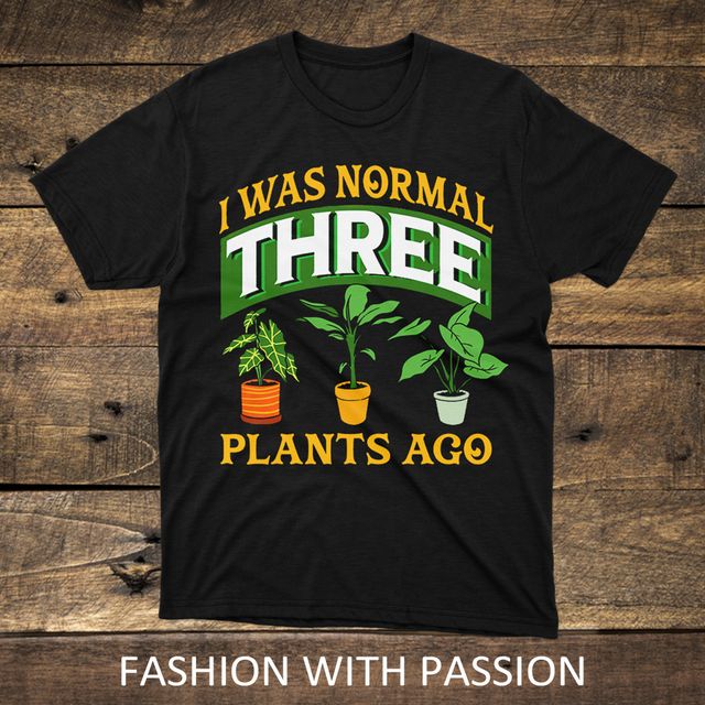 Three Plants Ago Gardening Black T-Shirt