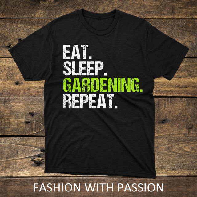 Eat Sleep Gardening Repeat Black T-Shirt