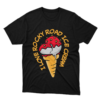 I Love Rocky Road Ice Cream Black T-Shirt