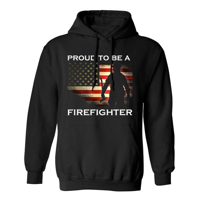 Fireman Proud to be a Firefighter Black Hoodie