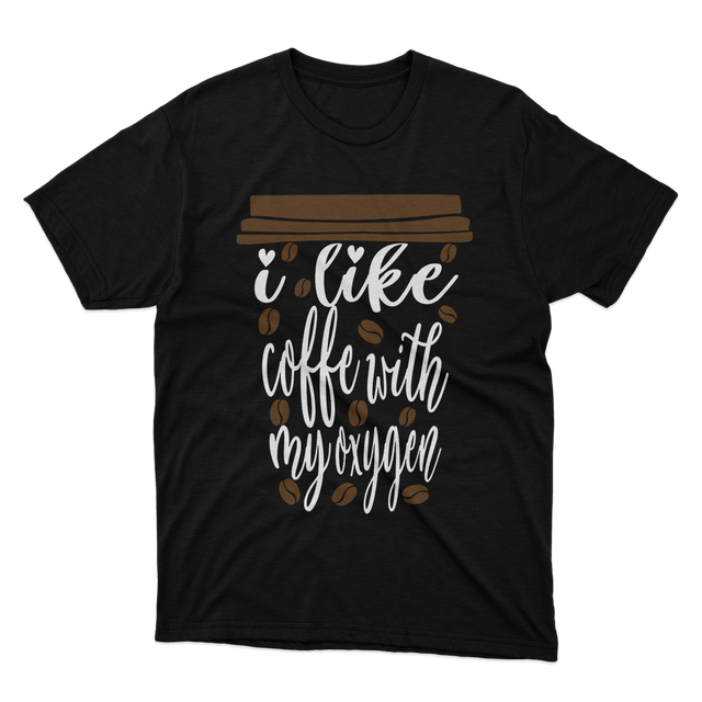 I Like Coffee With My Oxygen Black T-Shirt