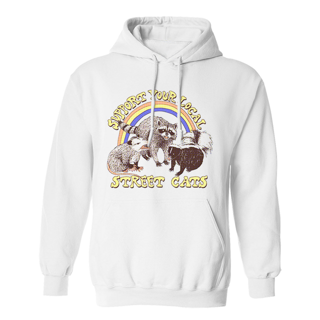 Support Local Street Cats White Hoodie