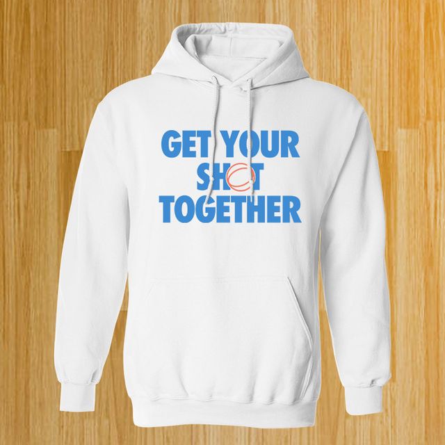 Get Your Shot Together Basketball White Hoodie