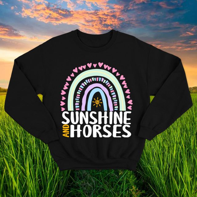 Sunshine and Horses Black Sweatshirt