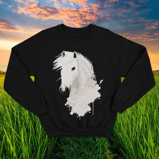 White Horse Black Sweatshirt
