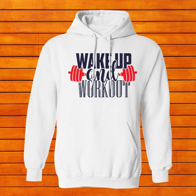 Wake Up And Workout White Hoodie