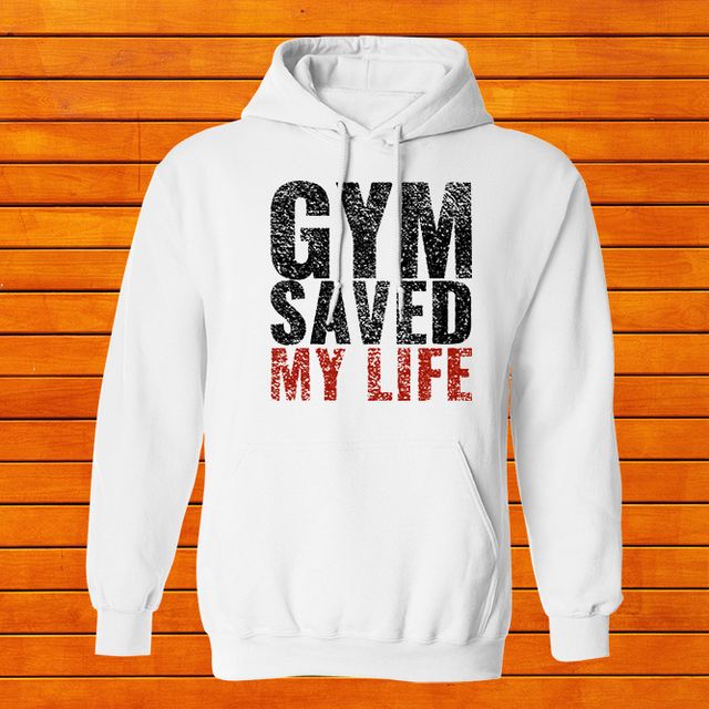 Gym Saved My Life White Hoodie