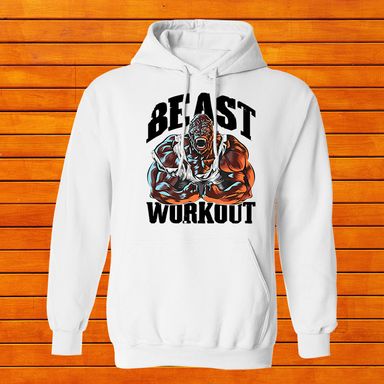 Beast Workout White Hoodie