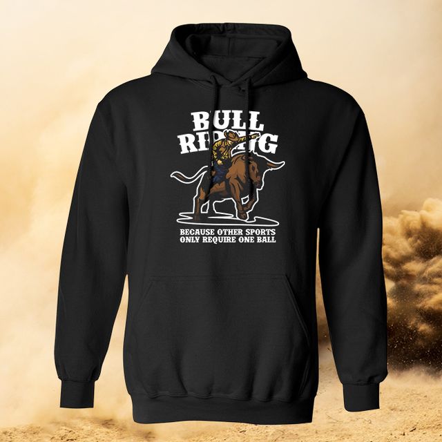 Bull Riding Black Hoodie