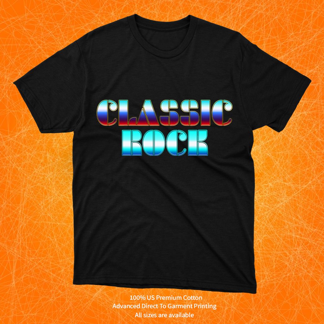 Retro Classic Rock Black TShirt Fan Made Fits