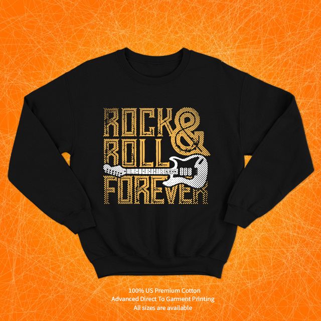 Rock And Roll Forever Black Sweatshirt