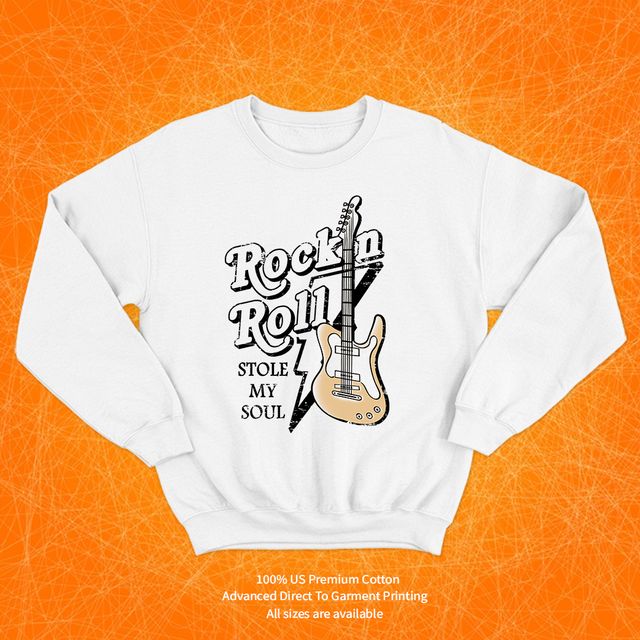 Rock n Roll Stole My Soul White Sweatshirt