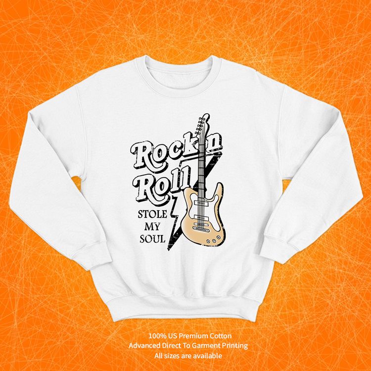 Rock n Roll Stole My Soul White Sweatshirt image 1