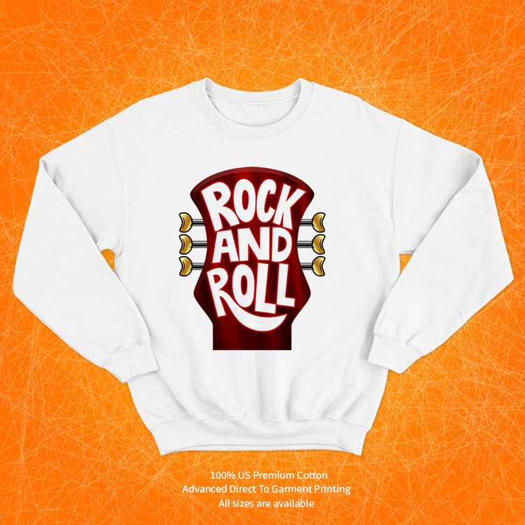 Rock and Roll 2 White Sweatshirt image 1