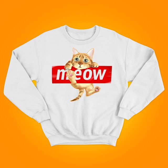 Meow White Sweatshirt