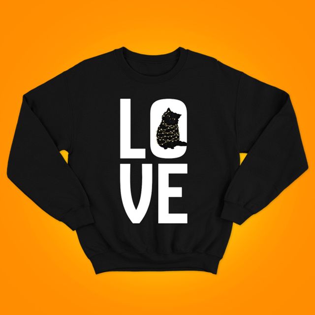 Love Cat Black Sweatshirt