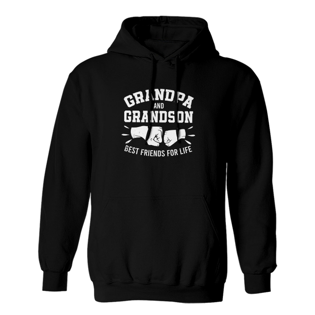 Grandpa And Grandson Friends For Life Black Hoodie