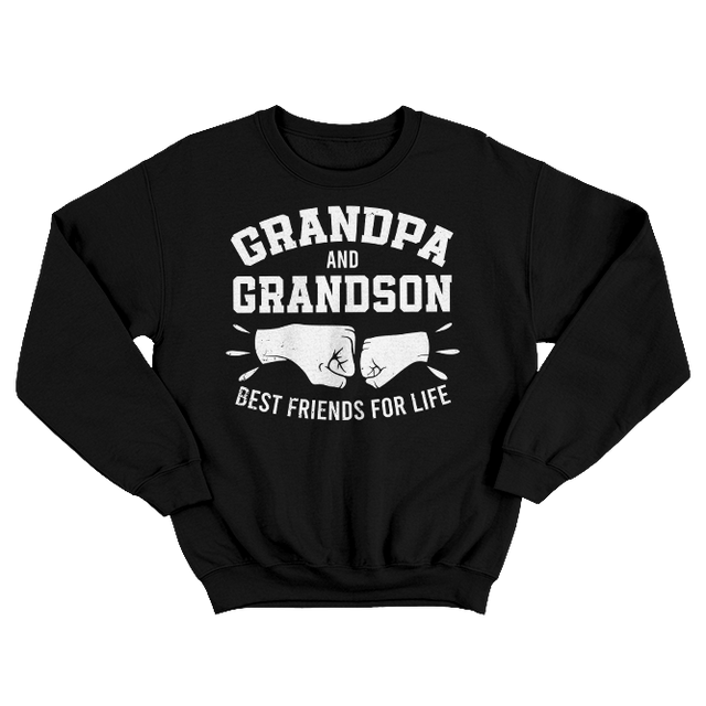 Grandpa And Grandson Friends For Life Black Sweatshirt