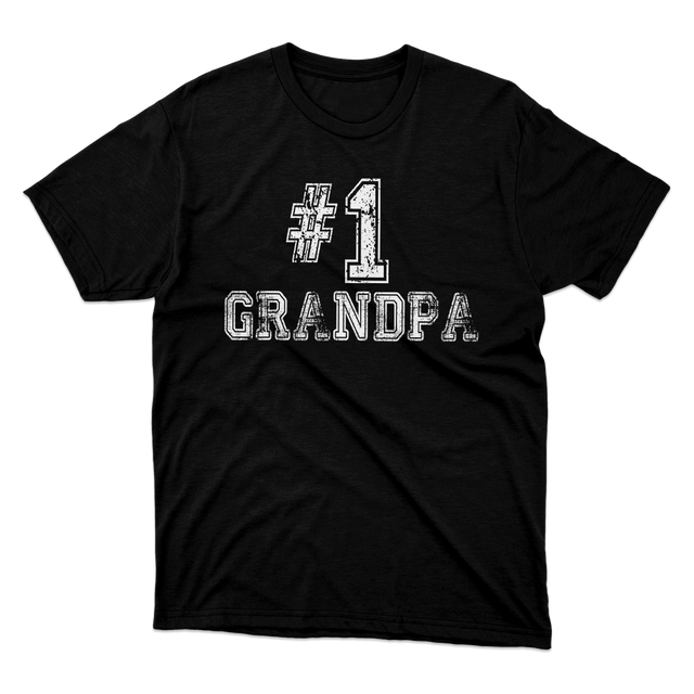 Number 1 GRANDPA Black T-Shirt