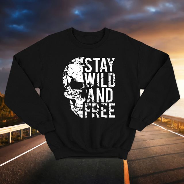 Stay Wild And Free Black Sweatshirt