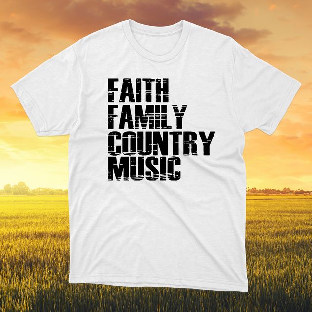 Faith Family Country Music White T-Shirt