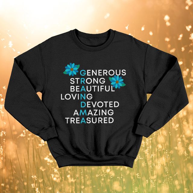 GRANDMA Generous Strong Beautiful Loving Black Sweatshirt