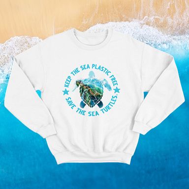 Keep The Sea Plastic Free White Sweatshirt