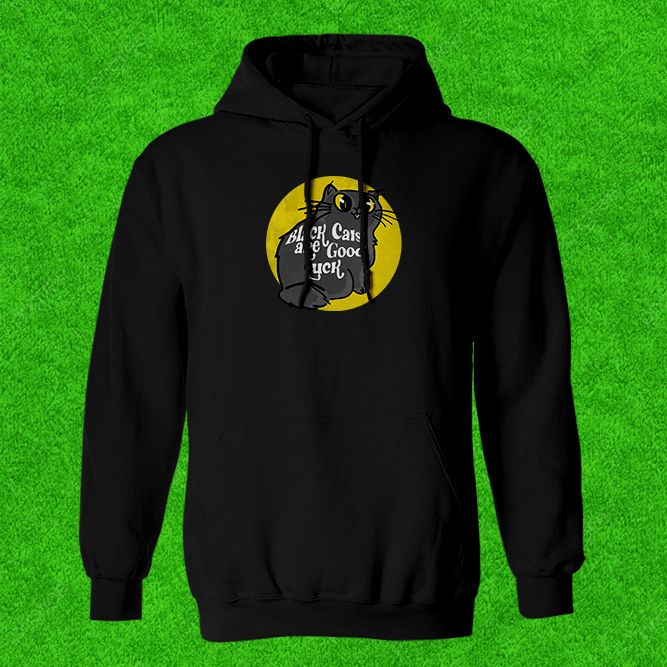 Black Cats Are Good Luck Black Hoodie image 1
