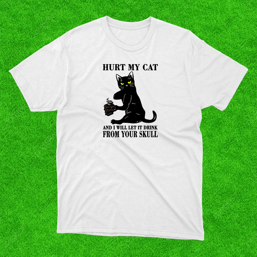 Hurt My Black Cat White T-Shirt image 1
