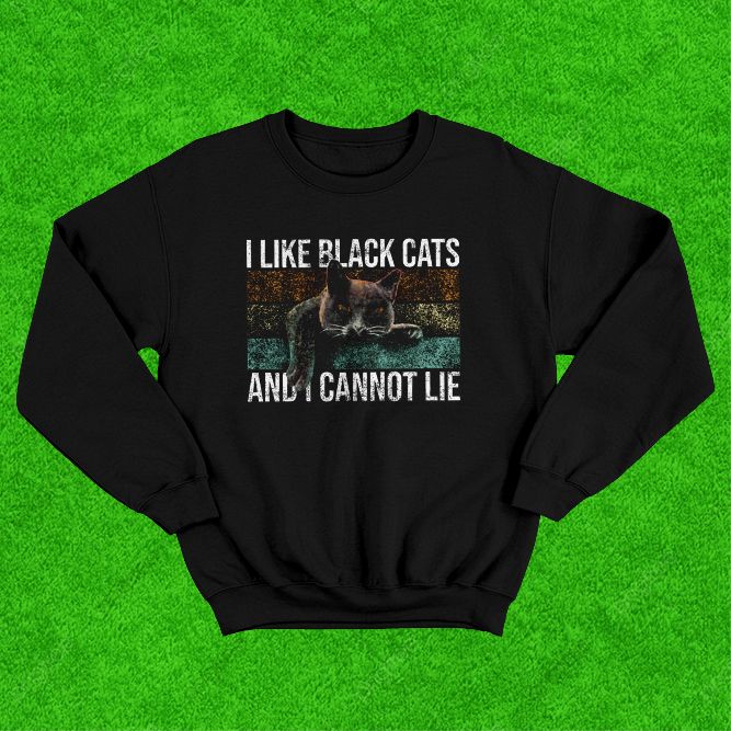 I Like Black Cats And I Cannot Lie Black Sweatshirt image 1