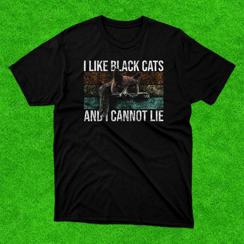I Like Black Cats And I Cannot Lie Black T-Shirt image 1