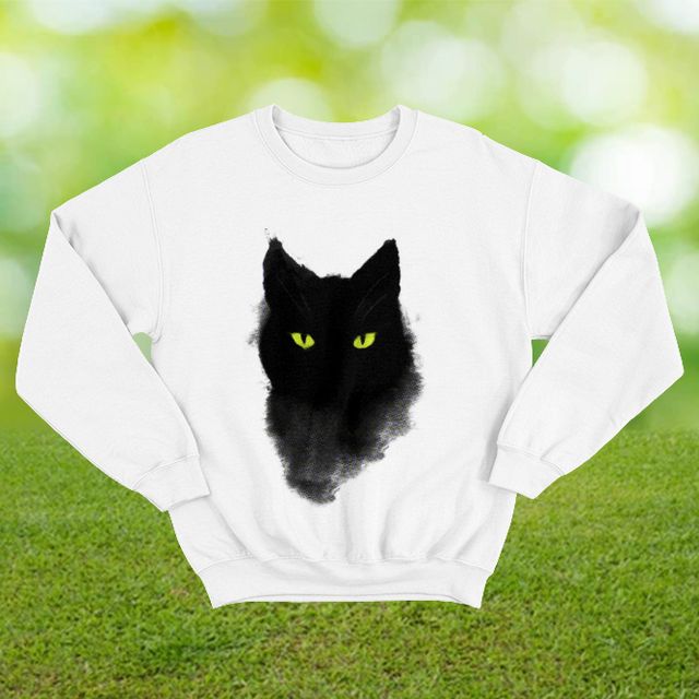 Black Cat Ink White Sweatshirt