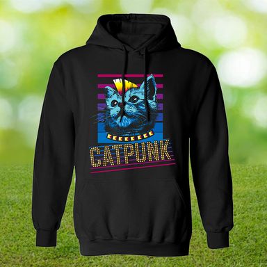 CatPunk Black Hoodie